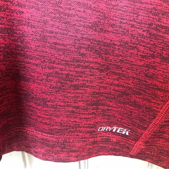 Tek Gear Dri Tek Athletic Shirt SzS 1/2 Zip Red Long Sleeves - Picture 5 of 7